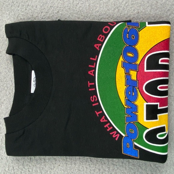 Vintage CROSS COLOURS Shirt XL Black‎ Stop D Violence Power 106 1990s Rapper USA - Picture 15 of 15